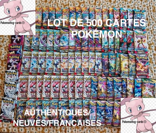 Lot 500 cartes pokémon 50 - cartes, +50