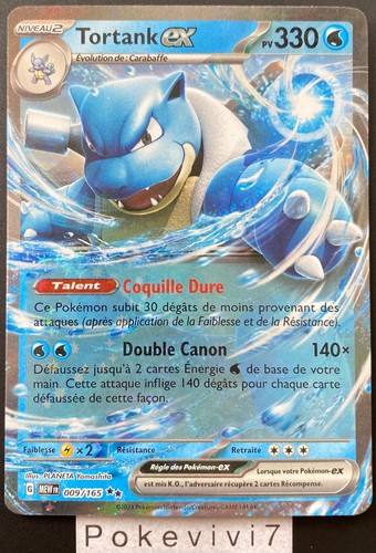 Carte pokemon tortank 009 - tortank, 009/165