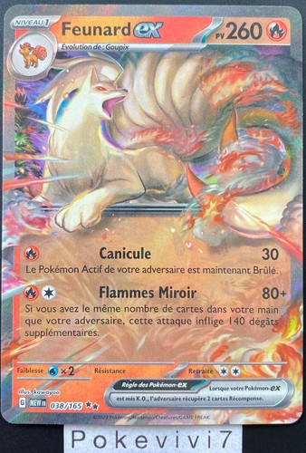 Carte pokemon feunard 038 - feunard, 038/165